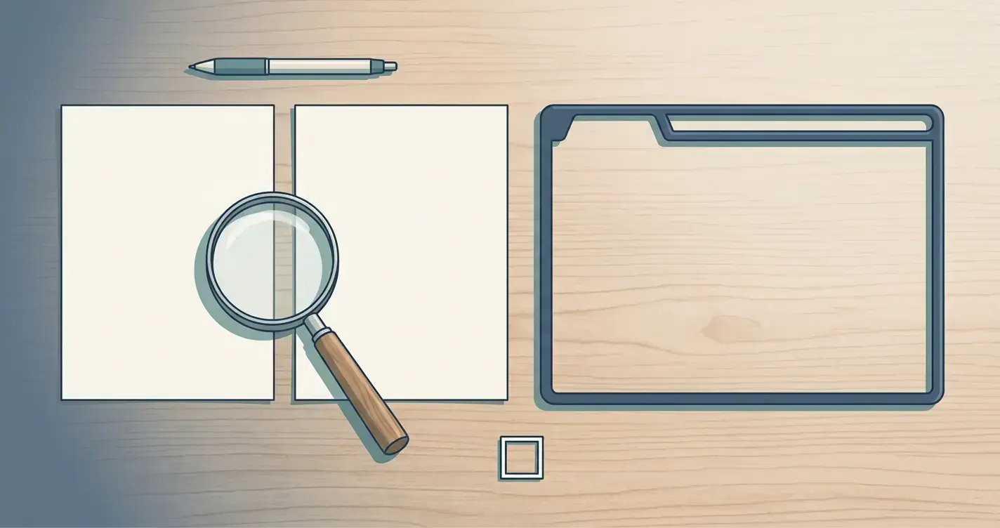 A register book and blank cards representing business and website details